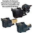 thumbnail image 2 of KitKing - Remplacement de Joint de Pompe Super pour Hayward Go Kit 3. Tous les 3 Joints et Joint d'Arbre. S'Adapte à Tous SP1600, SP2600 dans les Modèles Réguliers, X, VSP. SPX1600TRA SP1600Z2 PS-201 SPX1600R SPX1600S SPX1600T Pool, 2 of 5
