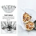thumbnail image 3 of 6 moldes para tartas de acero inoxidable delicados y útiles con flores, moldes reutilizables para cupcakes, muffins, para hornear, para cocina, plateado, 3 of 5