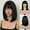 C-Black 1, variant on Phocas Blonde Bob Wig with Bangs， Synthetic Straight Short Wig for Women 10Inch