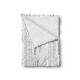 thumbnail image 2 of East Soft Flannel Fleece Throw Blanket, Repeating Hieroglyphs Bamboo Leaves Illustration on Plain Backdrop, Cozy Plush for Indoor and Outdoor Use, 50" x 60", White Pale Taupe, by Ambesonne, 2 of 5