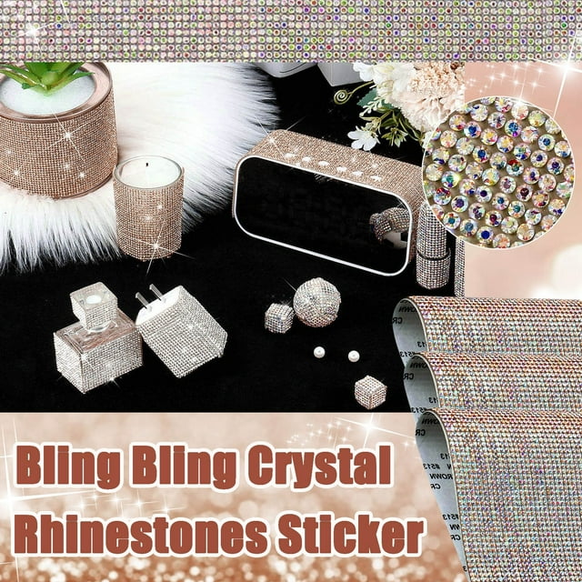 Cqxid Stickers Under $5 Crystal Flatback Rhinestones Glue Fix Bling Bling Crystal Rhinestones Sticker DIY Car Decoration Sticker