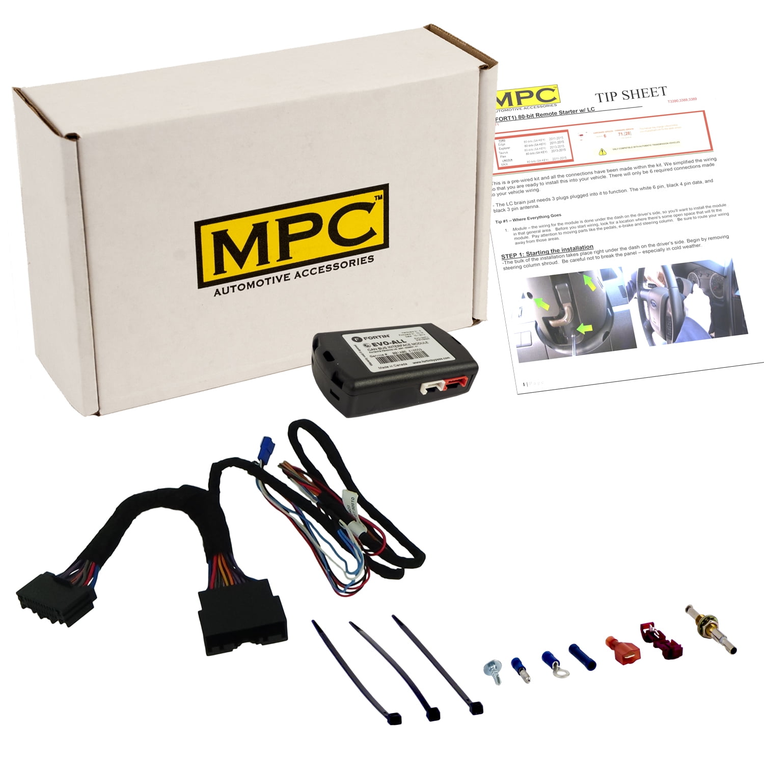 Firmware Preloaded MPC Plug-n-Play Factory Remote Activated Remote Start Kit for 2014-2019 Ford Fusion 