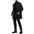 thumbnail image 2 of INSPIRE CHIC Winter Coat for Men's Notched Collar Single Breasted Long Trench Coats, 2 of 5