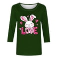 thumbnail image 4 of Camisetas Casuales de las Mujeres Impresas 3/4 Manga Cuello Redondo Blusa, Moda Ligera Superior para el Hogar Y el Uso Diario, Cómoda Imitación de la Tela Del Estante, 4 of 5
