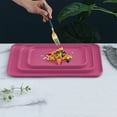 thumbnail image 5 of Btomtd 3 Size Rectangular Serving Trays Set for Household Tea Cups and Dinner Snacks with Multi Functional Tray Applications, Hot Pink, 5 of 6