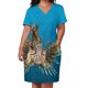 thumbnail image 2 of Vestido de león y pez flotando sobre fondo azul para mujer, holgado, con bolsillo, para fiesta y graduación., 2 of 6