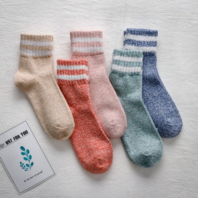 10 pares de calcetines de lana, calcetines térmicos para mujer, calcetines cálidos de invierno para mujer, calcetines de punto gruesos, calcetines de invierno para mujer, coloridos