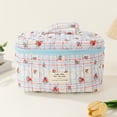 thumbnail image 3 of Homerr Trousse de Maquillage à Imprimé Floral en Coton, Grande Capacité, Fermeture Éclair, Poignée Douce, 3 of 7