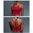 thumbnail image 4 of Top-kevin Longline Sports Bra for Women with Removable Padded,Sexy Criss Cross Back Strappy Yoga Bras Workout Tank Tops, 4 of 6