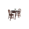 thumbnail image 3 of HomeStock Rustic Retreat 3 Piecec Drop Leaf Solid Wood Round Dining Table With Rustic Retreat Chairs - 35.98W x 35.98D x 30.08H-Color:Walnut, 3 of 6