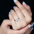 thumbnail image 6 of Emerald Cut Solitaire Moissanite Bypass Engagement Ring for Women (6X8 mm, D-VS1 Grade), 18K White Gold, US 7.25, 6 of 8