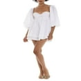 thumbnail image 1 of Femmes Été Casual Mini Robe Couleur Unie Coupe Basse Robe de Mode, 1 of 9