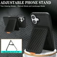 thumbnail image 3 of Dteck Magnetic Wallet Case for iPhone 16, RFID Blocking Carbon Fiber Texture Cover TPU Bumper Detachable Card Slot Kickstand Lightweight PU Leather Shockproof Protective Case, Black, 3 of 10