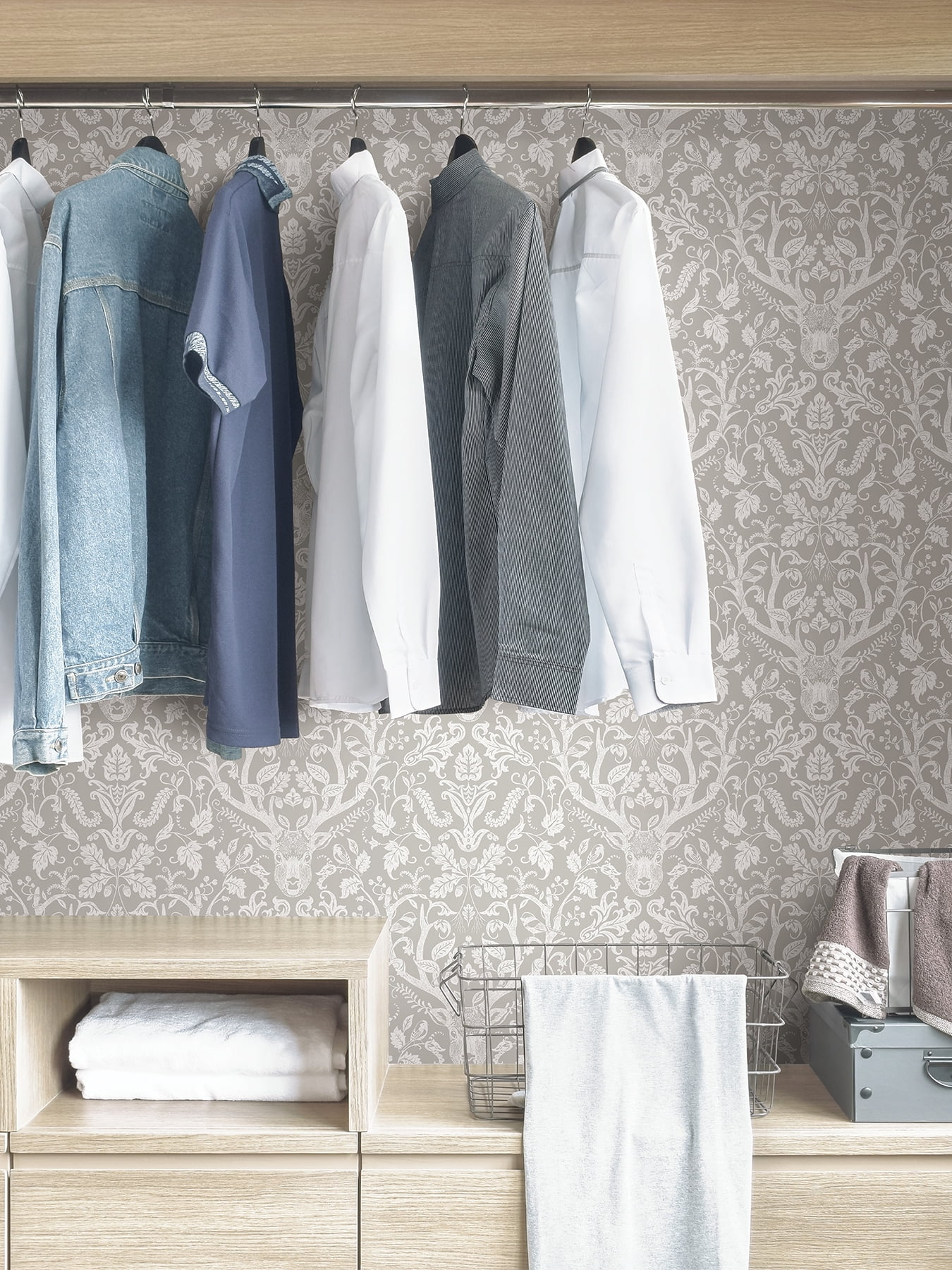 Nuwallpaper Taupe Escape To The forest Peel & Stick Wallpaper