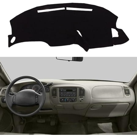 AUTOXBERT Car Dashboard Cover, Black Polyester Mat Cover, Fits Ford F150 1997-2003, Ford Expedition 1997-2003, 1 Pieces