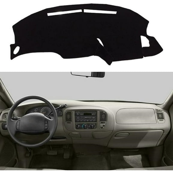 AUTOXBERT Car Dashboard Cover, Black Polyester Mat Cover, Fits Ford F150 1997-2003, Ford Expedition 1997-2003, 1 Pieces