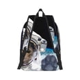 thumbnail image 3 of Daiia Cat Astronaut Vintage Canvas Backpack for Men and Women ,Hiking Backpack,Travel Laptop Bag for School,Large Capacity Backpack, 3 of 8