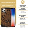 thumbnail image 7 of Case Yard Wooden Case for iPhone-11-Pro-Max Soft TPU Silicone cover Slim Fit Shockproof Wood Protective Phone Cover for Girls Boys Men and Women Supports Wireless Charging Doodle Tiger Face Design, 7 of 7