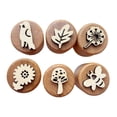thumbnail image 3 of Sellos de madera redonda de juguetes para aprender, artesanía de arte, sellos de arcilla para tarjetas que hacen bricolaje artesanía de decoraciones Primavera, 3 of 8