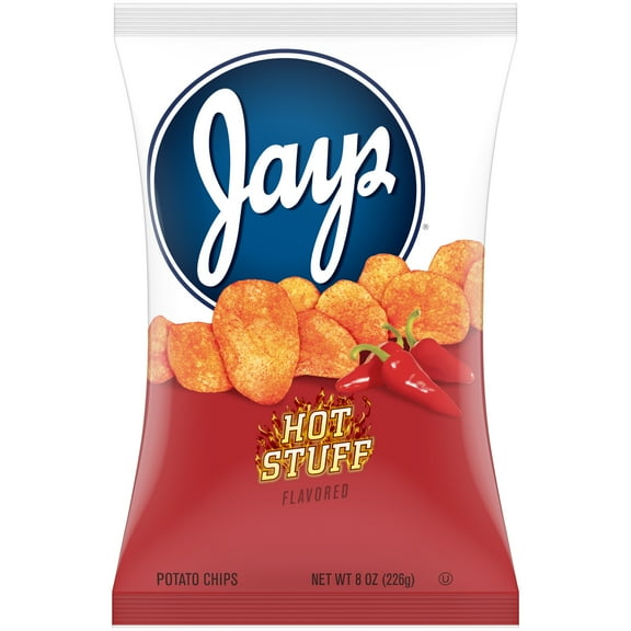 Jays Hot Stuff Flavored Potato Chips, 8 oz Bag