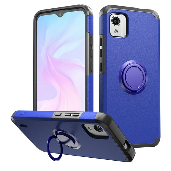 For Nokia C110 N156DL Ring Kickstand Cellphone Cover Case - mkrng Blue