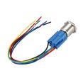 thumbnail image 5 of Unique Bargains Push Button Switch Copper Nickel Plating 250V 5A Blue LED Light with Socket Plug Wires, 5 of 5
