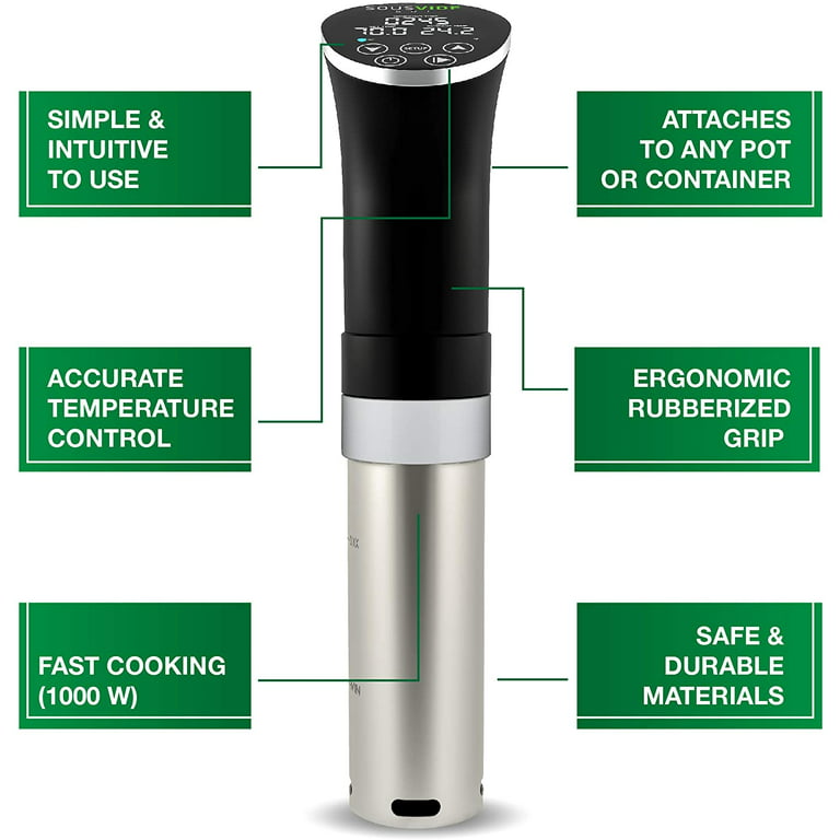 Sous Vide Machine-Suvee Cooker-Rocyis Sous Vide Kit with Lid, Recipes-1000W Fast Heating Immersion Circulator/Accurate Temperature and Timer/Digital