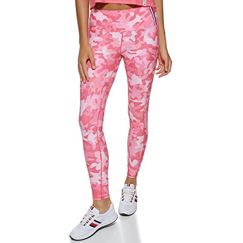 Tommy Hilfiger Womens Camo Compression Leggings Melon Multi L