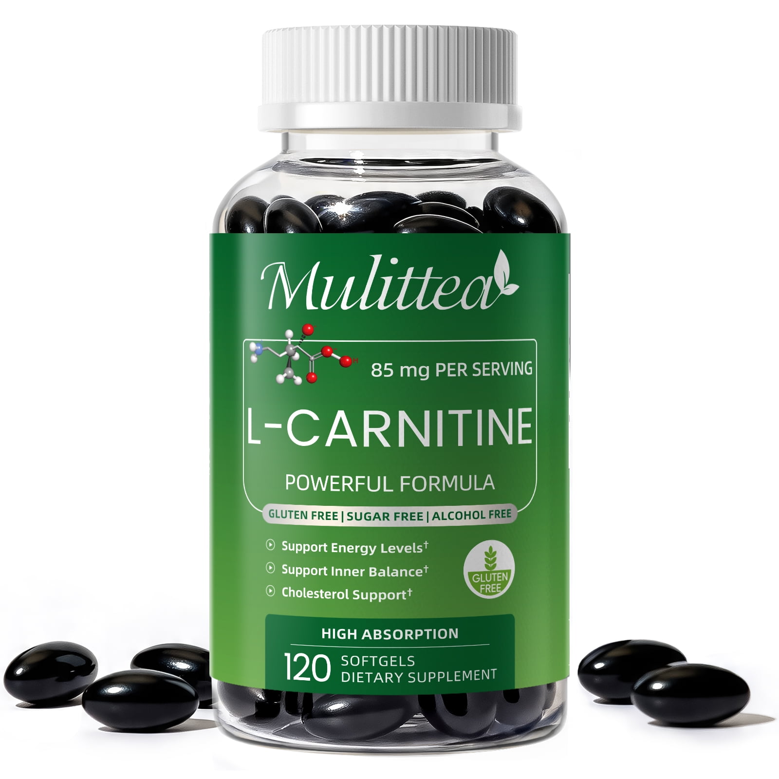 L-Carnitine Capsule Supplement,Supports Energy Production, Sports Nutrition, Memory Focus - 120 Veggie Capsules