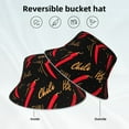 thumbnail image 5 of Daiia Hot Chili Pattern Bucket Hat - Trendy Cotton Sun Hat for Beach, Golf, Fishing - Fun Outdoor Vacation Boonie for Men and Women, 5 of 9