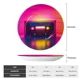 thumbnail image 2 of Cauagu Neon Cassette Tape Print Bone China Decorative Plate, Wall Mount Plate Holiday Decor Decorative Ceramic Plates with Stand Elegant Household Plates Decorative-8in, 2 of 6