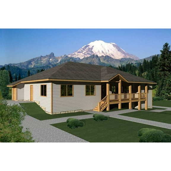 001-3229: Northwest 3 Bed, 2 Bath Luxury Home Plan, 2376 Sq Ft: Full Blueprints with License to Build by Home Plan Marketplace - Lesuto