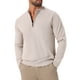 thumbnail image 4 of SUÉTER DE PULLOVER DE CUELLO ALTO PARA HOMBRE INSPIRE CHIC, SUÉTER DE POLO DE PUNTO DE COLOR SÓLIDO, CREMALLERA DE CUARTO, L Beige, 4 of 6