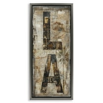 Stupell Industries Los Angeles Montage Collage Town & City Painting Gray Floater Framed Canvas Art Print Wall Art, 15 x 31