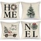 thumbnail image 1 of 4 fundas de almohada decorativas navideñas de 18x18 para el hogar, camión Noel, árbol de Navidad, cojines rústicos para vacaciones de invierno, decoración navideña de granja para el hogar Ho, 1 of 4