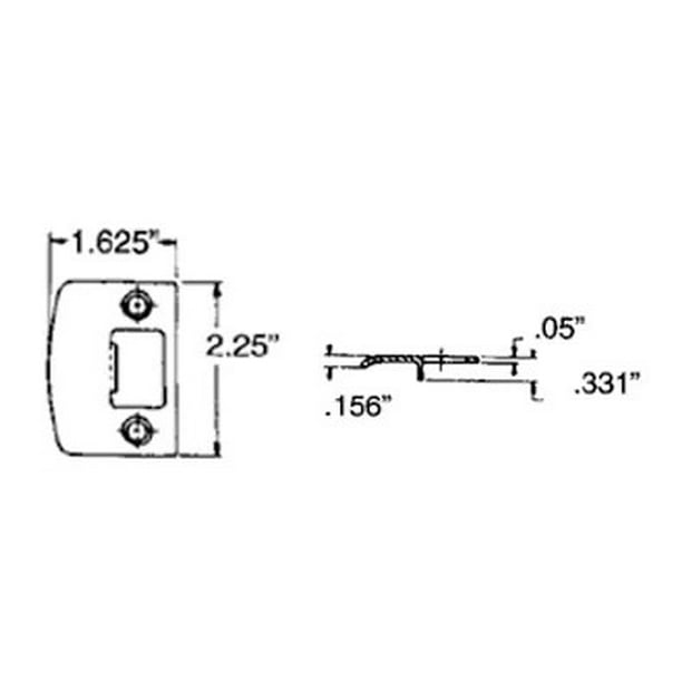 Baldwin 5510031FSTR Full Lip Strike Plate, Non Lacquered Brass