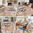 thumbnail image 5 of Birds Floral Area Rugs 8'x10', Washable Small Throw Rugs for Living Room Patio, Farmhouse Pink Flower Leaf Wood Grain Brown Indoor Outdoor Rug Non-Slip Low Pile Carpet Runner Reversible Floor Mats, 5 of 8