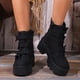 thumbnail image 3 of NECHOLOGY Botas Mujer Adulto Femenino Zapatos Botines mujer Botas de tacón grueso con cremallera lateral decorativa y hebilla de cinturón de Color sólido Retro a la moda para mujer (Black, 8), 3 of 6