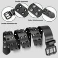 thumbnail image 2 of Maikun Men Belt Punk Belts for Men Black Belt Grommet Studded Leather Belt for Women, 2 of 6