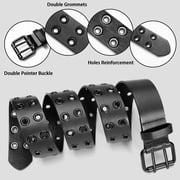 Maikun Men Belt Punk Belts for Men Black Belt Grommet Studded Leather Belt for Women
