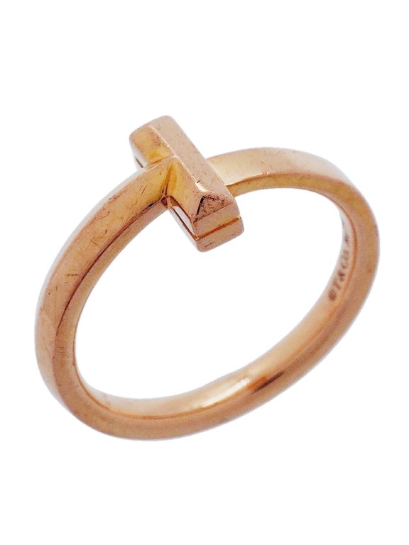Pre-Owned Tiffany & Co. T One Ring, 18K Pink Gold, Size 10, Women's