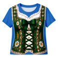 thumbnail image 4 of Women's T-Shirt Oktoberfest Green Daisy Corset Graphic Crew Neck Short Sleeve Tee Bohemian Party Top, 4 of 4
