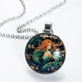 thumbnail image 2 of Mermaid Stunning Glass Circular Pendant Necklace - Elegant Jewelry for Women, 2 of 5