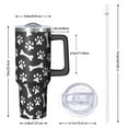 thumbnail image 2 of OBREWU Paw Prints and Bones Tumbler with Handle and Lid,Paw Prints and Bones 40oz Double Wall Vacuum Insulated Tumbler,Cups Gift for Women and Men, 2 of 7