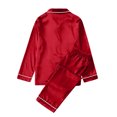 thumbnail image 5 of Brnmxoke Satin Christmas Pajamas for Family Solid Silk Sleepwear Matching Sets 2023 Casual Xmas Pjs for Couples Men Women Babies Kids Nightwear Loungewear, 5 of 5