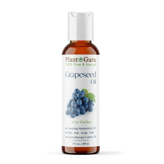 Grapeseed Oil 2 oz. Cold Pressed 100% Pure Natural Carrier For Skin, Body, Face, and Hair Growth Moisturizer. Great For Creams, Lotions, Lip balm and Soap Making.