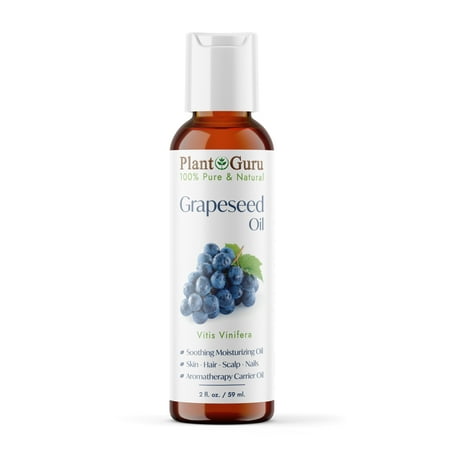 Grapeseed Oil 2 oz. Cold Pressed 100% Pure Natural Carrier For Skin, Body, Face, and Hair Growth Moisturizer. Great For Creams, Lotions, Lip balm and Soap Making.