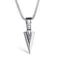 thumbnail image 1 of Colgante de punta de lanza con personalidad creativa europea y americana, collar de acero de titanio estilo Hip Hop callejero para hombres, 1 of 5