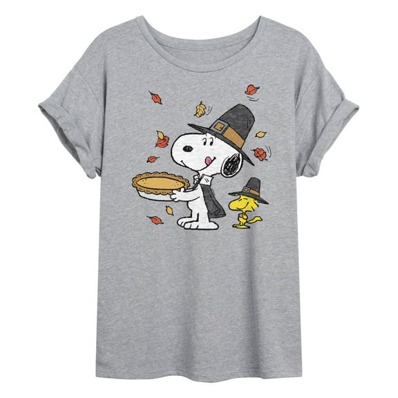Peanuts - Thanksgiving Scene - Juniors Ideal Flowy Muscle T-Shirt
