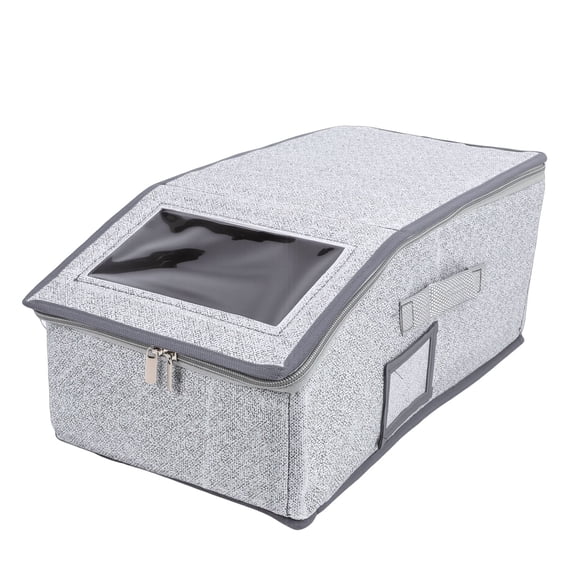 AVPAVP Hat Organizer for Baseball Caps Fabric Stackable Foldable Hat Storage Box Hold Up to 15 Caps with Zipper Clear Window for Closet Gray